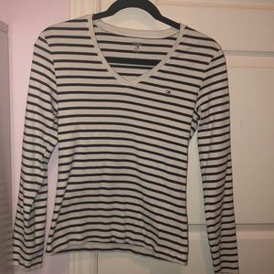 Black and white striped long sleeve shirt